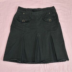 Vintage Gray Cargo Pleated Midi Skirt Waist 30 inches